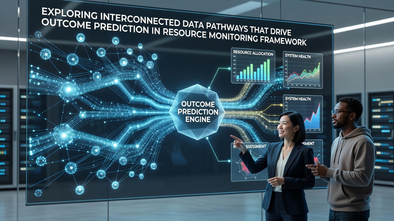 Visualization of prediction model outputs generated from merged data pathways in resource frameworks